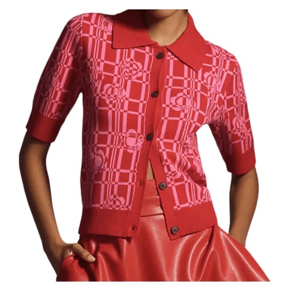 Maeve Sweaters - Anthropologie Maeve Collared Cropper Cardigan, XL